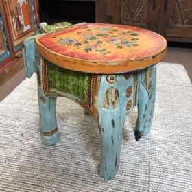 kh25 205 j indian furniture painted elephant tables back