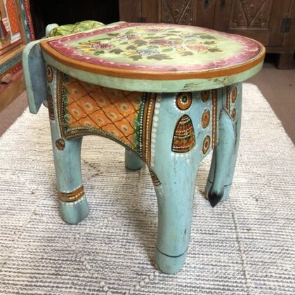 kh25 205 o indian furniture painted elephant tables back