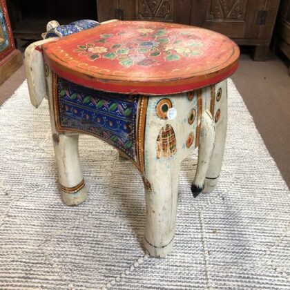 kh25 205 q indian furniture painted elephant tables back