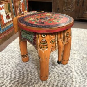 kh25 205 r indian furniture painted elephant tables back