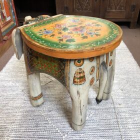 kh25 205 s indian furniture painted elephant tables back