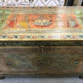 kh25 207 indian furniture sun face and script trunk top