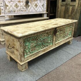 kh25 210 b indian furniture green front carved trunk main