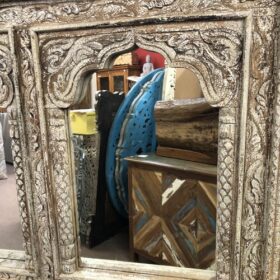 kh25 213 indian furniture natural 4 panel mirror close up