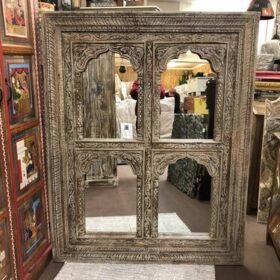 kh25 213 indian furniture natural 4 panel mirror front