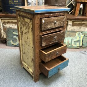kh25 233 a indian furniture 4 drawer recycled unit open