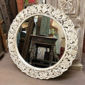 k80 8052 white indian furniture circular carved mirrors main