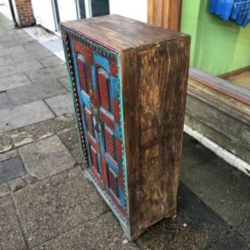 kh25 99 indian furniture unusual red & blue cabinet right