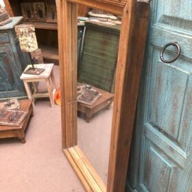 KH20 112 indian furniture mirror teak simple right