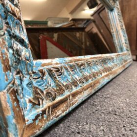 kh12 m 8018 indian mirror blue frame carved left close