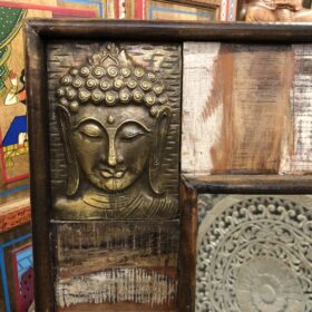 kh20 177 indian furniture large mirror with buddhas reclaimed close