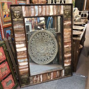 kh20 177 indian furniture large mirror with buddhas reclaimed main