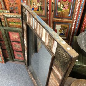 kh20 177 indian furniture large mirror with buddhas reclaimed above