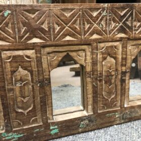 kh23 081 e indian accessories hand carved mirrors triple details