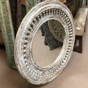 kh25 184 indian furniture circular nodule mirror left