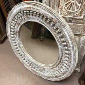 kh25 184 indian furniture circular nodule mirror right