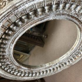 kh25 184 indian furniture circular nodule mirror close