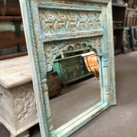 kh25 211 indian furniture medium blue arch mirror left