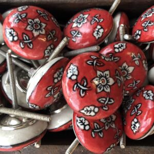 k80 8161 c indian accessory gift ceramic knobs red flower grouped