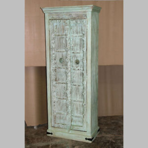 k81 7959 indian furniture green ornate cabinet factory