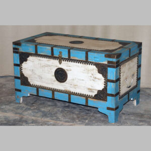 k81 7976 indian furniture blue and white trunk factory