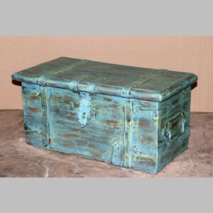 k81 8064 indian furniture small blue trunk factory