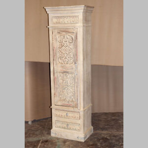 k81 8069 indian furniture slim white carved cabinet factory