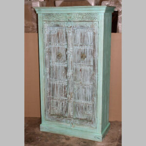 k81 8158 indian furniture carved piece green cabinet factory