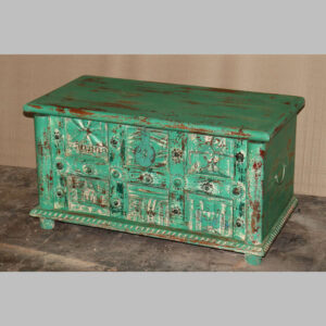 k81 8160 indian furniture green studded trunk factory