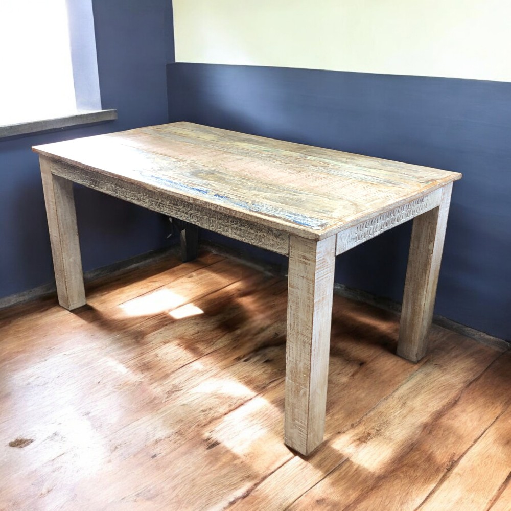 k82 7422 indian furniture pastel wash dining table main