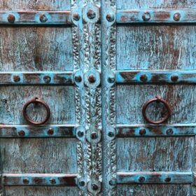 k81 7966 indian furniture blue midsize cabinet details