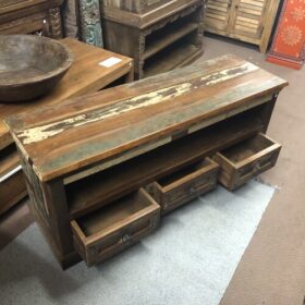 k81 8005 indian furniture recycled tv stand open