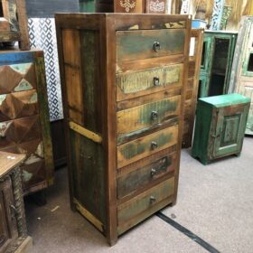 k81 8027 indian furniture slim 6 drawer chest left