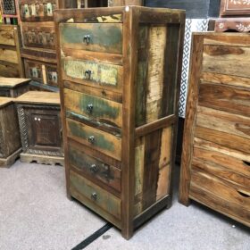 k81 8027 indian furniture slim 6 drawer chest right
