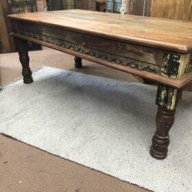 k81 8049 indian furniture coffee table with carvings front