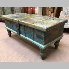 k81 8073 indian furniture slender blue trunk on feet main