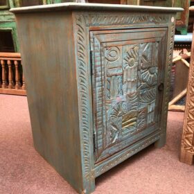 k81 j2 blue indian furniture carved block bedside table left