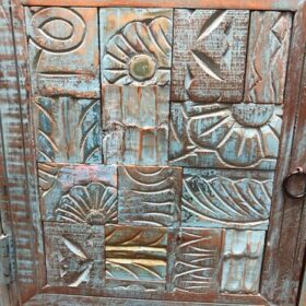 k81 j2 blue indian furniture carved block bedside table close