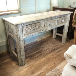 k83 7044 indian furniture 3 drawer carved console chunky