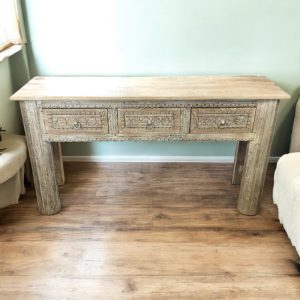 k83 7044 indian furniture 3 drawer carved console main