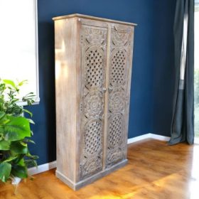 k83 7202 indian furniture ornate natural cabinet storage