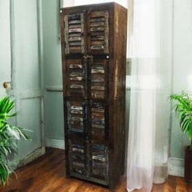 k83 7210 indian furniture 4 door reclaimed cabinet darkwood