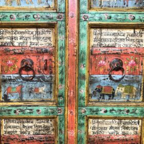 kh26 11 indian furniture amazing hand painted door close