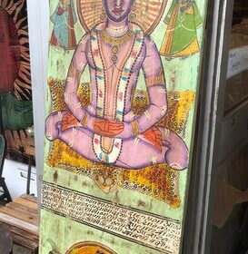 kh26 12 indian furniture hand painted panel side