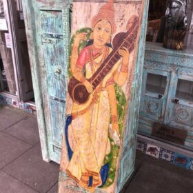 kh26 13 indian furniture painted goddess panel right