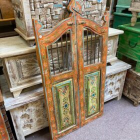 kh26 21 indian furniture handcrafted iron bar door left