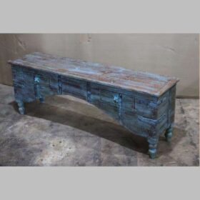 k82 4895 a indian furniture low blue console table factory
