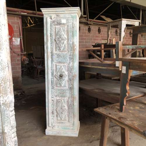 k82 4902 indian furniture eggshell tall slim cabinet factory