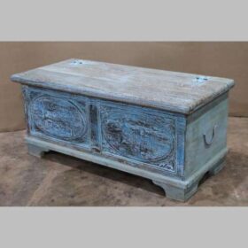 k82 7115 indian furniture blue storage trunk factory