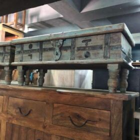 k82 7236 indian furniture low green trunk factory